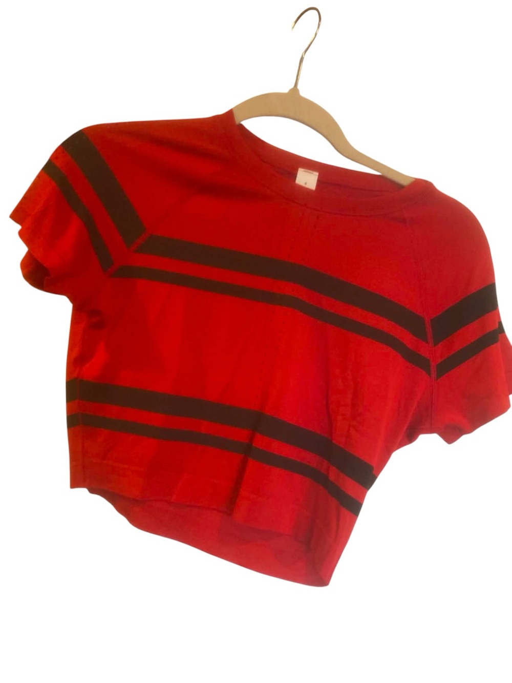 NWT Lululemon Swiftly Tech 2.0 Cropped Stripe RED/BLACK Size 6